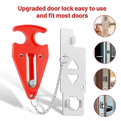 Portable Door Locks Security Device For Travel Home Hotel Living Motel Dorm • $7.47