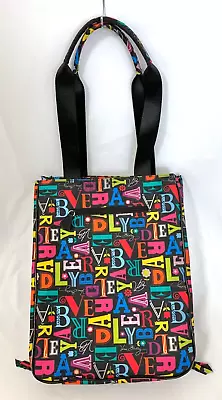 Vera Bradley Laptop Travel Tote FROM A TO VERA Bright Alphabet Letters On Black • $17