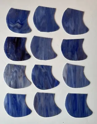 Stained Glass Scraps 12 Pieces Wispy Blue Mosaic Art Supplies • $6