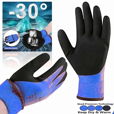 Waterproof Thermal Lined Winter Work Gloves Mens Freezer Warm Safety Gardening • £3.99