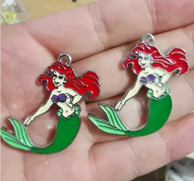 20pcs Cartoon Little Mermaid Metal Charm Pendant DIY Necklace Jewelry Making • $13