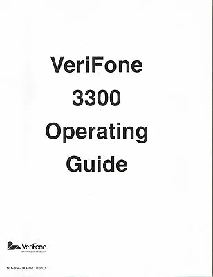Omni VeriFone 3300 Credit Card Reader Machine Operating Users Guide Manual Book • $14.99
