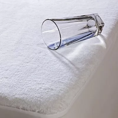 Waterproof Terry Towel Mattress Protector Fitted Sheet Bed Cover Non-Allergenic  • £7.95