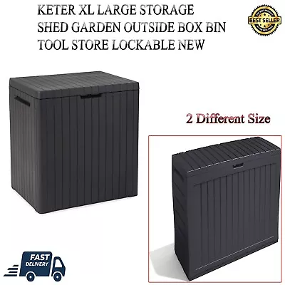 £61.99 • Buy Keter Xl Large Storage Shed Garden Outside Box Bin Tool Store Lockable New