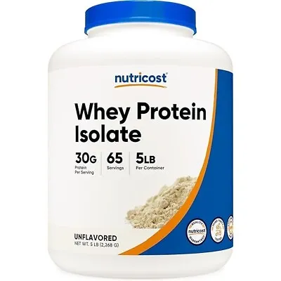 Nutricost Whey Protein Isolate (Unflavored) 5LBS - Protein Powder • $54.99
