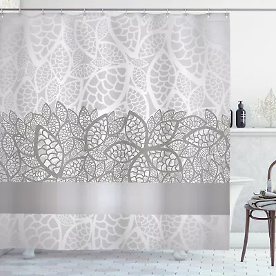 Grey Shower Curtain Lace Inspired Floral • £19.99