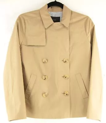 New J Crew Women's Poplin 100% Cotton Short Swing Trench Coat Jacket Size 2 • $63.70
