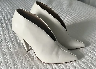 Country Road White Leather Ankle Boot Shoe Sz 36 / AU Sz 5 Excellent Condition • $19.90