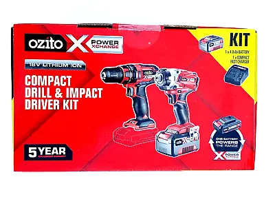 2 Piece Ozito 18V Compact Drill & Impact Driver Combo  Kit 4Ah Li-Ion Battery • $249.99