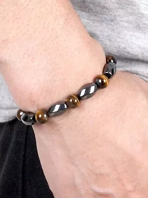 Anti-Swelling Tiger Eye Anklet Hematite Magnetic Therapy Ankle Bracelet Health • $6.64