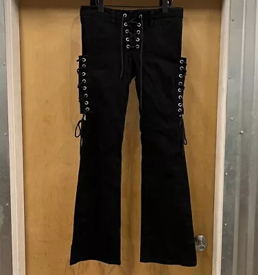 Shrine Of Hollywood Flare Pants Black Goth Vampire Fetish Unisex Size 32 RARE • $99.95