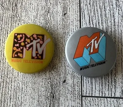MTV Pins Vintage 1984 And 1986. Set Of 2. Music Television MTV Buttons. • $8.77