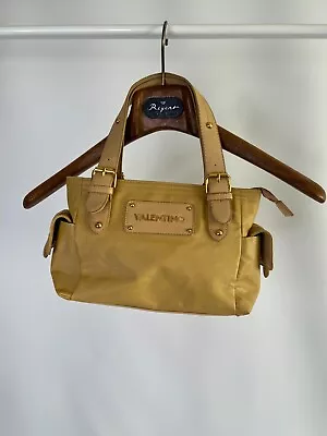 Great Vintage Valentino Women's Yellow PVC Multipocket Shoulder Bag 6.5x8.5x3.5  • $40