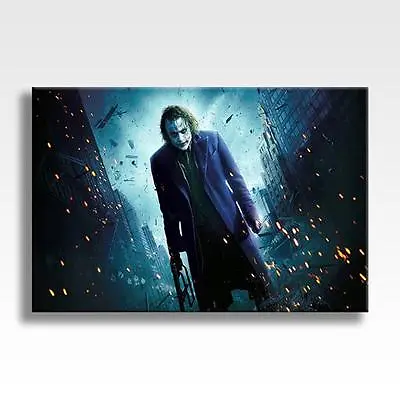 THE JOKER CANVAS Batman Dark Knight Heath Ledger DC Poster Wall Art 30x20 CANVAS • £29.97