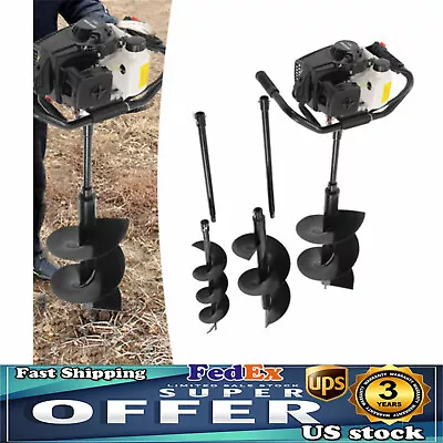 72CC 4HP Fence Post Hole Digger Gas Power Earth Auger Ground +6/10/12 Drill Bits • $239.40