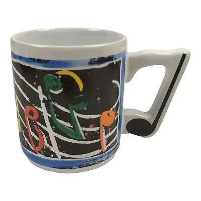 Music Notes Score Mug Coffee Cup Piano Musical Instruments Vintage 10 Oz Ceramic • $7