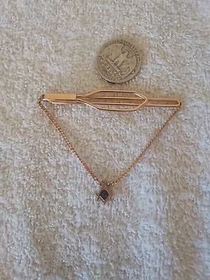 Masonic 1/20 12K Gold Filled Vnge Chain Pendant Tie Bar Clip Excellent Condition • $19.36