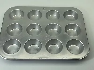 Vintage 2 MIRRO USA Aluminum Mini Muffin Tin Pan 9-3/4  X 7-1/2  12 Hole. NICE • $19.99