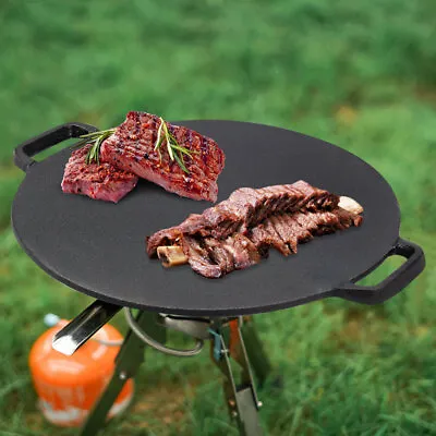 £21.99 • Buy Cast Iron Frying Enamel Pan Grill BBQ Skillet Pancake Reversible Griddle Plate