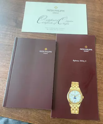 Patek Philippe 5036/1 Signed Dated Certificate And Instructions Manuals Mp250 • $462.43