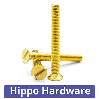 Solid Brass Slotted Countersunk Machine Screws Slot Csk Head Bolt M3 M4 M5 M6 M8 • £5.55