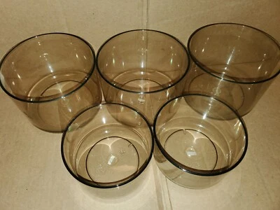 $25 • Buy (5) FOODSAVER Vacuum Canister Snail  Food Storage Bottom Only  SMOKE - NO LIDS