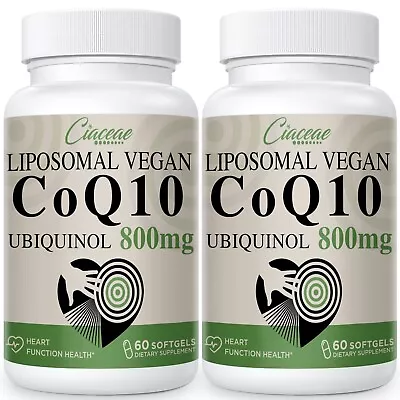 Liposomal CoQ10 800mg Ubiquinol Softgel Max Absorption (60 Ct. X 2) • $40.49