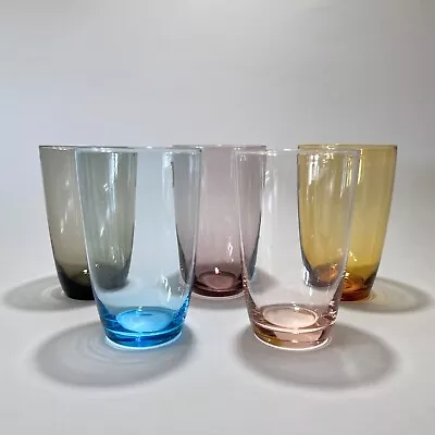 5 Vintage 1950’s Harlequin Multicoloured Tumbler Glasses. Japan 250 Ml • $35