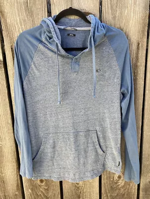 Men's O'Neill Blue Solid Surf LS T-Shirt Hoodie M Button Stretch Cotton Beach • $19.99