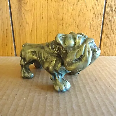 Vtg Heavy Cast Bronze /Brass English Bulldog Bully Bull Dog Figure Paper Weight • $19.99