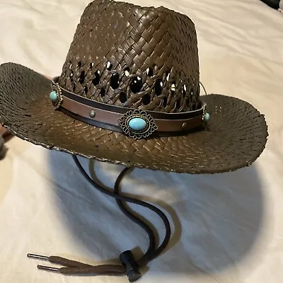Kids Straw Cowboy Hat Brown Hand Crafted Cowgirl Hat • $25
