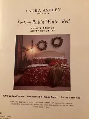 Laura Ashley Cotton Percale Duvet Set.  King Size • £39