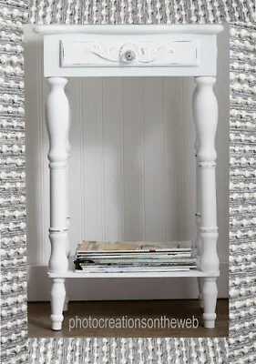 $119.95 • Buy New! Lovely Wood Shabby-cottage-chic Whites Aged Side,end Table,night Stand