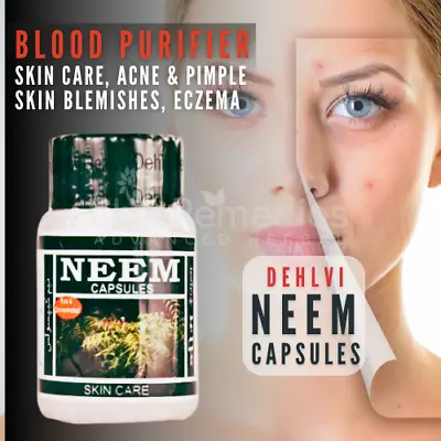 Dehlvi Neem Capsules Herbal Blood Purifier Immunity Booster 250mg Extract • £13.21