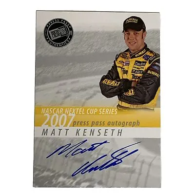 2007 Press Pass NASCAR Matt Kenseth Nextel Cup Series On Card Autograph  • $15