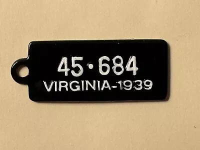 1939 Virginia Goodrich Keychain License Plate Tag Fob 45-684 • $11.52