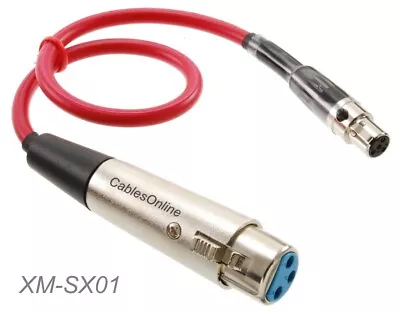 1ft Mini XLR 4-Pin TA4F F To 3-Pin XLR F Shure Bodypack Transmitters Mic. Cable • $17.95