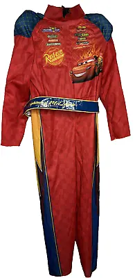 Disney CARS Costume Lg 4-6 Jumpsuit Racing Race Suit Play Clothes W/Belt • $17.99