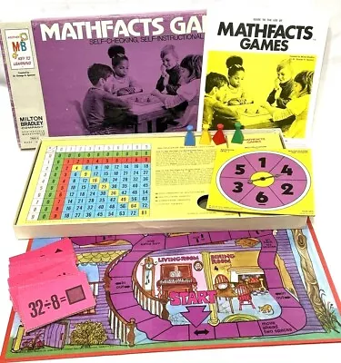 Vintage 1972 Milton Bradley Math Facts Board Game Level 4 Home School • $18