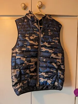 Men's Warm Padded Soul Star Gilet Size S blue Camo Hooded - New With Tags • £19.99