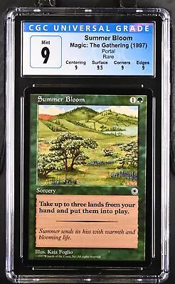 SUMMER BLOOM Portal Rare CGC 9 Q+ Graded MTG [Nostalgium] • $29.99