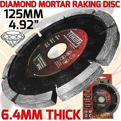 Mortar Raking Disc 125mm 4.9  Diamond Mortar Angle Grinder 6.5mm Thick Disc X1 • £10.95