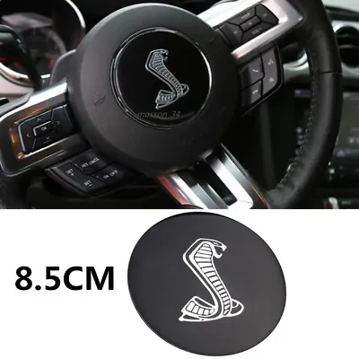 Black 3D COBRA Emblem Steering Center Wheel Sticker For Mustang Shelby Fiesta • $13.63