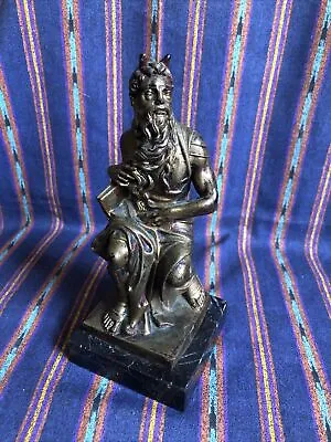 VTG Moses Statue Michelangelo Depose Italy Marble Base 7” Collectible Figurine • $29.99