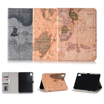 For IPad 10th Gen 10.9 2022 Map Leather Shockproof Wallet Smart Case Stand Cover • £8.27