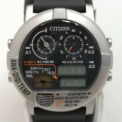 CITIZEN JG0070-11E Black Quartz ANA-DIGI Analog-Digital Men's Watch New In Box • $417.36