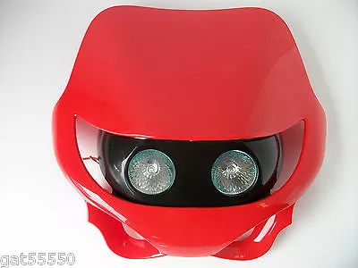 $39.99 • Buy New Red Motorcycle Headlight Streetfighter Enduro Gsxr Xr Cr Crf Xl Ccm Ec Cbr 