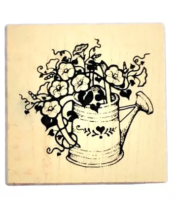 Flowers Watering Can Rubber Stamp PSX D-022 Morning Glory Gardener Garden Floral • $14