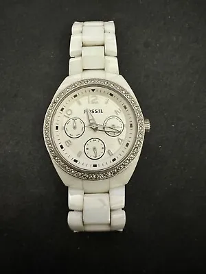 Fossil Berkley CE1042 White Pearl Ceramic Watch • $20