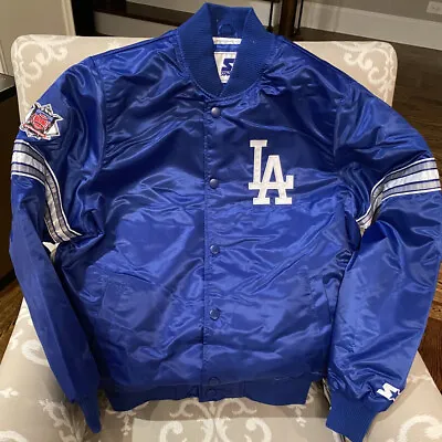 Los Angeles Dodgers Starter MLB Baseball Blue Satin Jacket Sz Adult L Large • $79.95